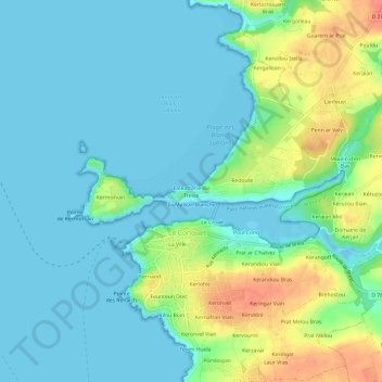 Mapa topográfico La Batterie du Treize, altitud, relieve