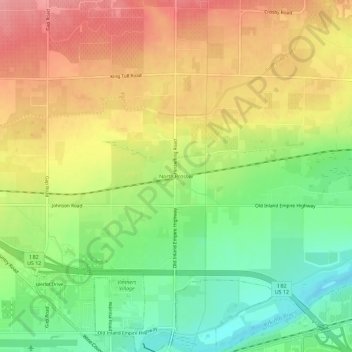 Mapa topográfico North Prosser, altitud, relieve