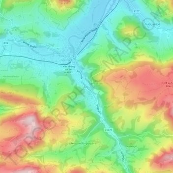 Mapa topográfico Sois, altitud, relieve