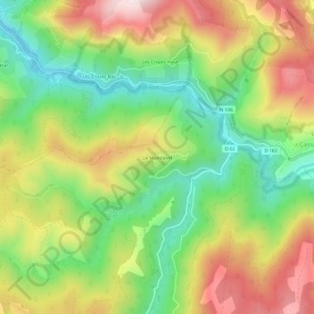 Mapa topográfico Le Majistavol, altitud, relieve