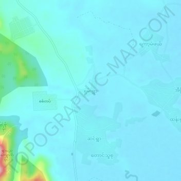 Mapa topográfico Shan Ywar, altitud, relieve