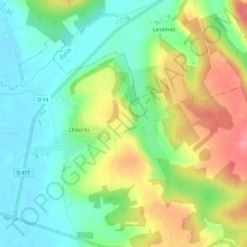 Mapa topográfico Melier, altitud, relieve