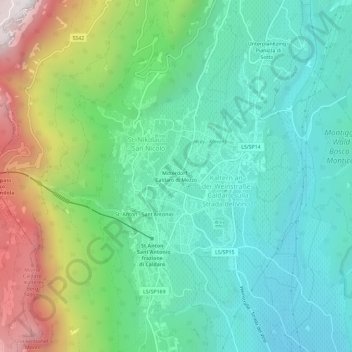 Mapa topográfico Mitterdorf, altitud, relieve