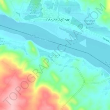 Mapa topográfico Niteroi, altitud, relieve
