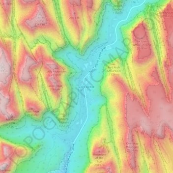 Mapa topográfico Zion Lodge, altitud, relieve