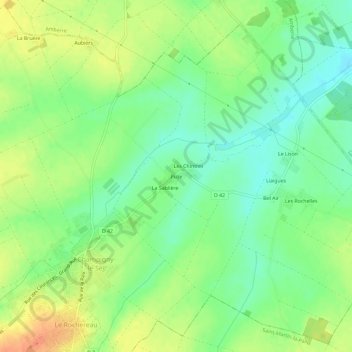 Mapa topográfico Puze, altitud, relieve