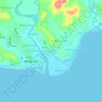 Mapa topográfico Igtuba, altitud, relieve
