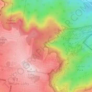 Mapa topográfico Lookout, altitud, relieve