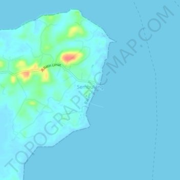 Mapa topográfico Galang, altitud, relieve