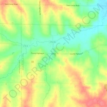 Mapa topográfico Oakley, altitud, relieve