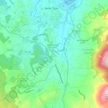 Mapa topográfico Merouços, altitud, relieve
