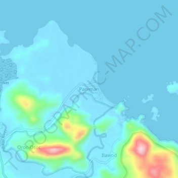 Mapa topográfico Paniman, altitud, relieve