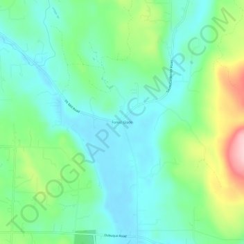 Mapa topográfico Forest Glade, altitud, relieve