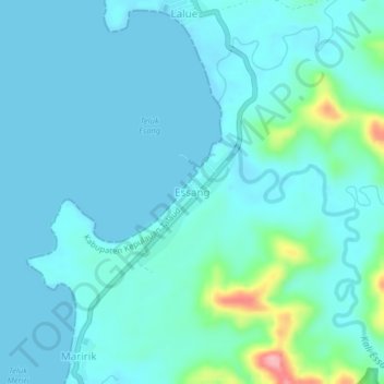 Mapa topográfico Essang, altitud, relieve