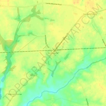 Mapa topográfico Kennedyville, altitud, relieve