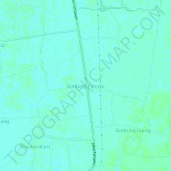 Mapa topográfico Guntung Papuyu, altitud, relieve