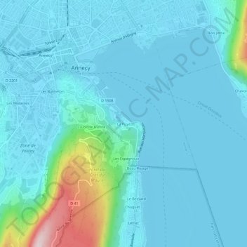 Mapa topográfico La Puya, altitud, relieve