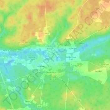 Mapa topográfico Le Bourg, altitud, relieve