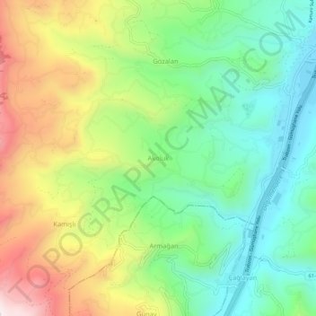 Mapa topográfico Akoluk, altitud, relieve