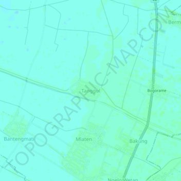 Mapa topográfico Tanggul, altitud, relieve