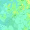 Mapa topográfico Poyang County, altitud, relieve