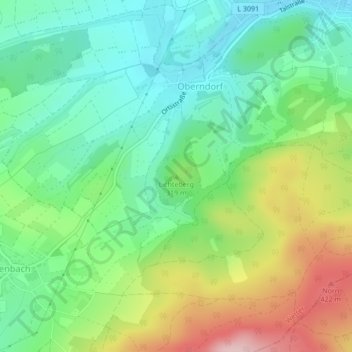 Mapa topográfico Lichteberg, altitud, relieve