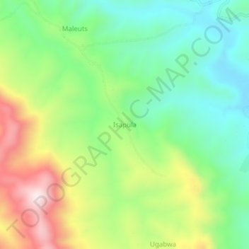 Mapa topográfico Isapula, altitud, relieve