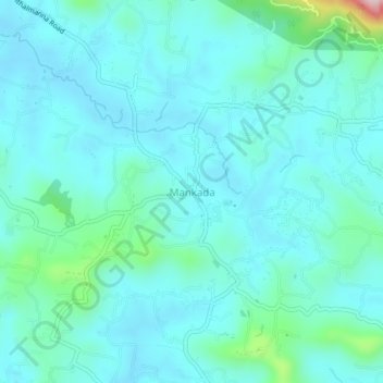 Mapa topográfico Mankada, altitud, relieve