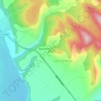 Mapa topográfico Cerro Citar, altitud, relieve