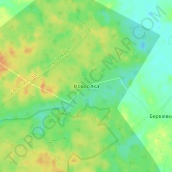 Mapa topográfico Novosilka, altitud, relieve