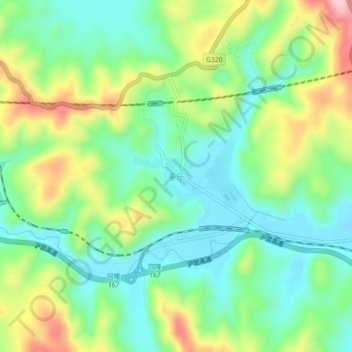 Mapa topográfico Duole, altitud, relieve