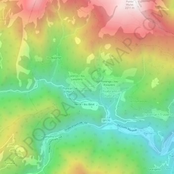 Mapa topográfico Maneille, altitud, relieve