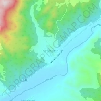 Mapa topográfico Mahkemeağcin, altitud, relieve