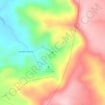 Mapa topográfico Cachoeira Loquinhas, altitud, relieve