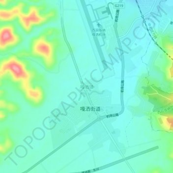 Mapa topográfico Gasa, altitud, relieve
