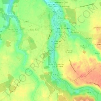 Mapa topográfico Rivière, altitud, relieve