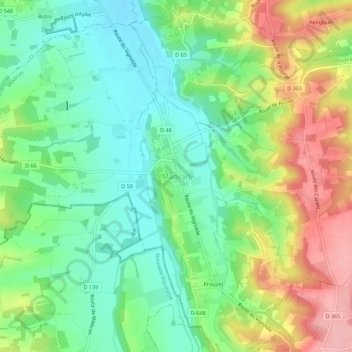 Mapa topográfico Madiran, altitud, relieve