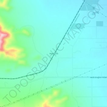 Mapa topográfico Manzoro, altitud, relieve