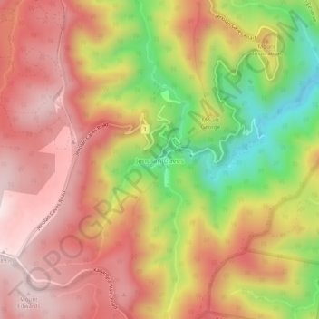 Mapa topográfico Jenolan Caves, altitud, relieve