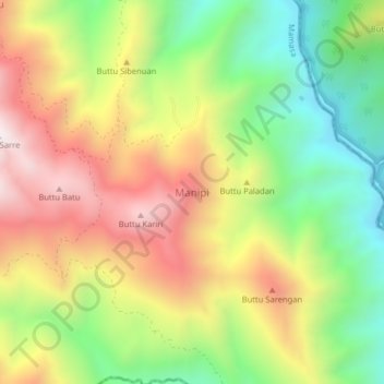 Mapa topográfico Manipi, altitud, relieve
