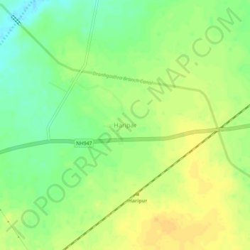 Mapa topográfico Haripar, altitud, relieve