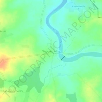Mapa topográfico Nagalamadike, altitud, relieve