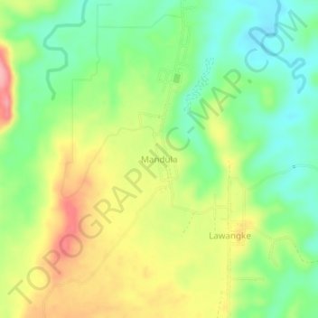 Mapa topográfico Mandula, altitud, relieve