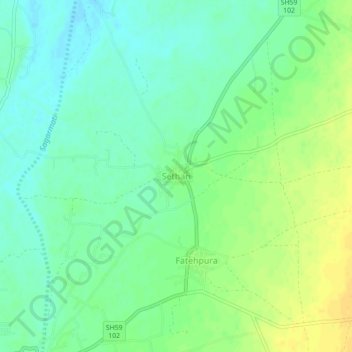 Mapa topográfico Sethan, altitud, relieve