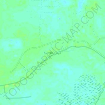Mapa topográfico Sumber Jaya, altitud, relieve