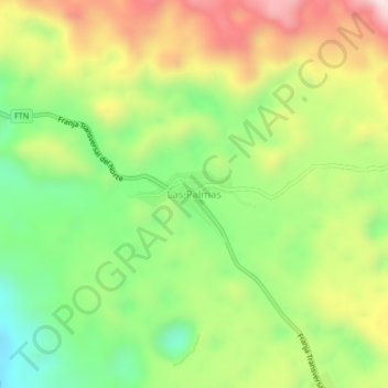 Mapa topográfico Las Palmas, altitud, relieve