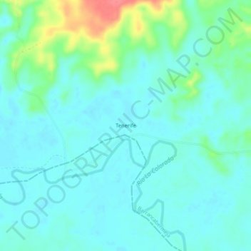Mapa topográfico Tenerife, altitud, relieve