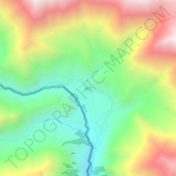 Mapa topográfico Kuti, altitud, relieve