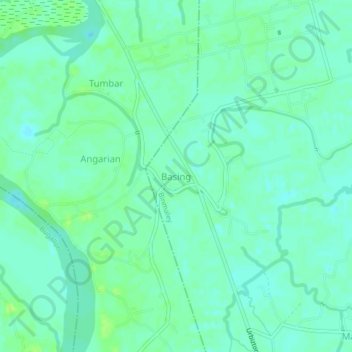 Mapa topográfico Basing, altitud, relieve