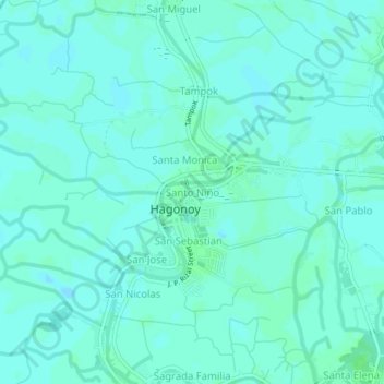 Mapa topográfico Santo Niño, altitud, relieve